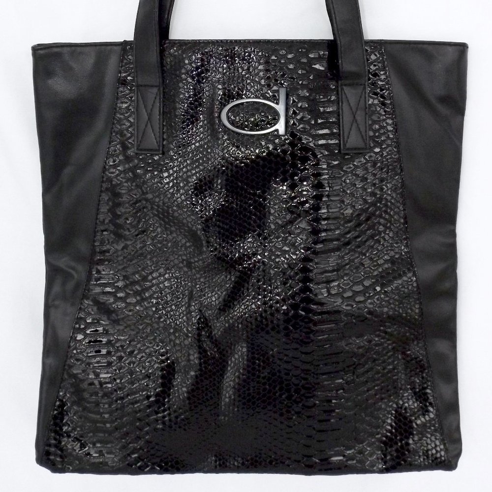 Large, Double Handled Black Tote by Dynamite California Excellent Condition!